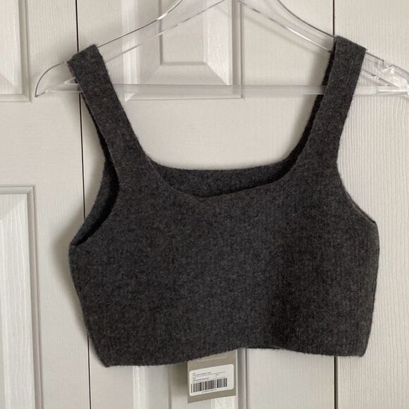 Everlane The Cozy Stretch Tank Heathered Charcoal Gray Size L NWT‎ - Picture 5 of 6